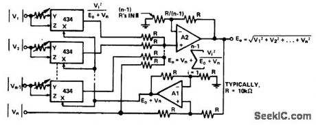 Vector_computation_circuit_for_n_variables_using_three_434_multiplier_dividers_and_two_AD741_op_amps