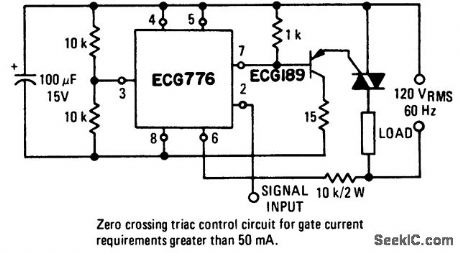 Triac_control_circuit_employing_an_ECG776_zero_voltage_switch_with_current_boost_utilizing_an_AC_supply