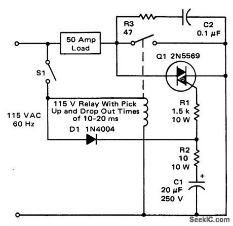 Triac_relay_contact_protection_circuit