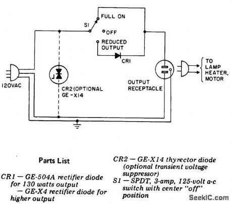 High_low_AC_switch_for_light_dimming_or_small_motor_two_speed_control