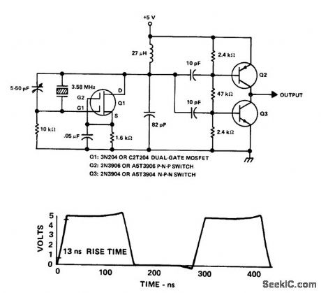 ColorTV_358_MHz_crystal_oscillator_using_a_dual_gate_MOSFET
