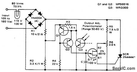 Projection_lamp_voltage_regulator_using_a_phototransistor_SOB_and_UJT