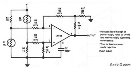 Bridge_amplifier_with_low_noise_compensation