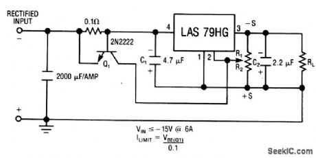 5_A_negative_adjustable_voltage_regulator_with_remote_sensing_and_current_limiting_at_6_A