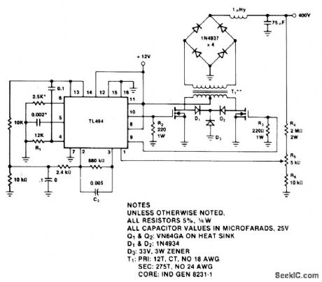 400_VOLT，60_WATT_PUSH_PULL_POWER_SUPPLY_