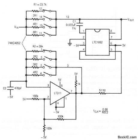IC_filter_with_programmed_cutoff_frequencies