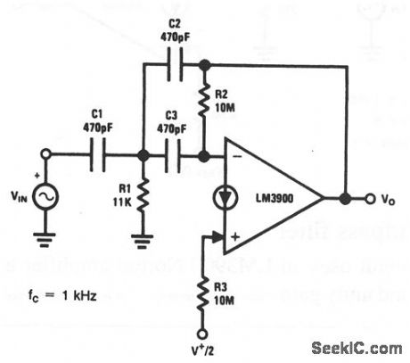 High_pass_active_filter_with_Norton_amplifier