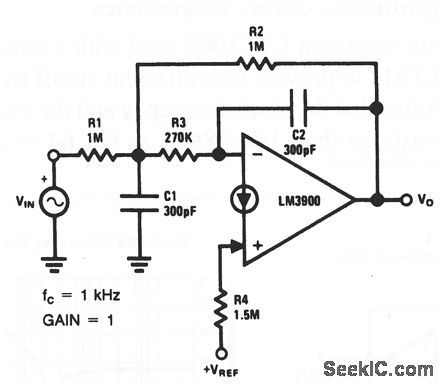 Low_pass_active_filter_with_Norton_amplifier