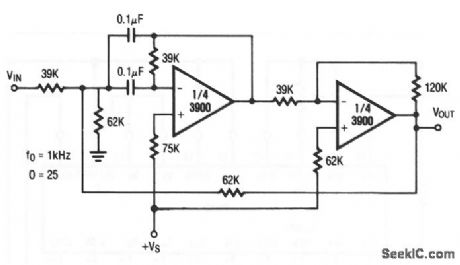 1_kHz_bandpass_filter_with_high_Q