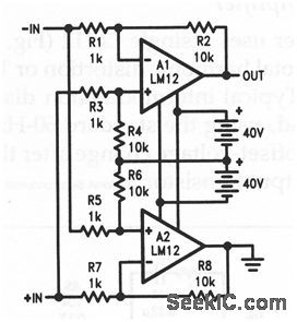 Power_op_amp_with_floating_supplies_and_single_ended_output