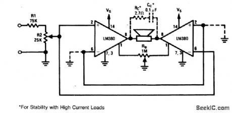 Minimum_component_bridge_amplifier_with_voltage_divider_input