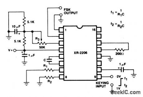 IC_function_generator_connected_for_FSK_frequency_shift_keying