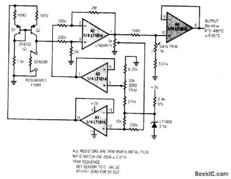 5_V_POWERED，LINEARIZED_PLATINUM_RTD_SIGNAL_CONDITIONER