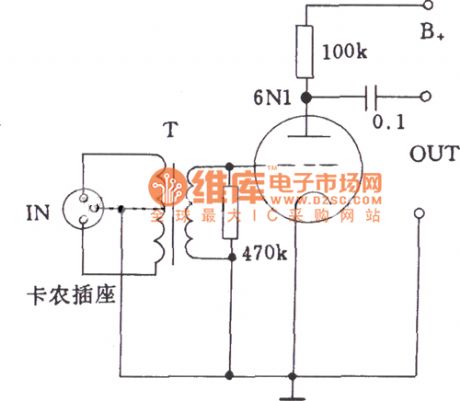 Low-impedance input circuit diagram of tube