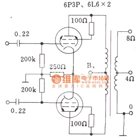 The typical self-bias power amplifier stage circuit of tube