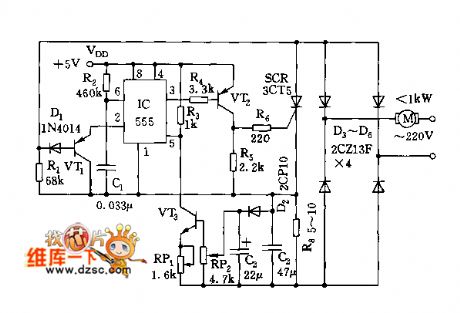 Low-power AC motor controller circuit