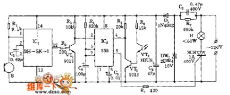 Optical double-control delay lamp circuit (2)