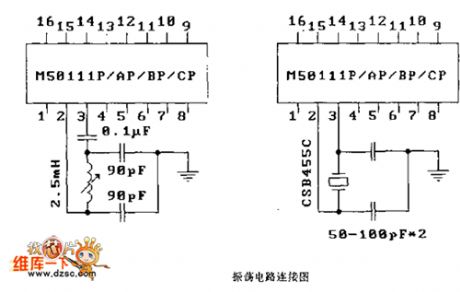 M50111P/AP/By/CF oscillator connection circuit