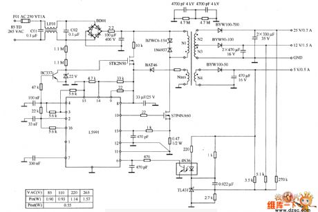 The application circuit diagram of L5991 40W inkjet printer