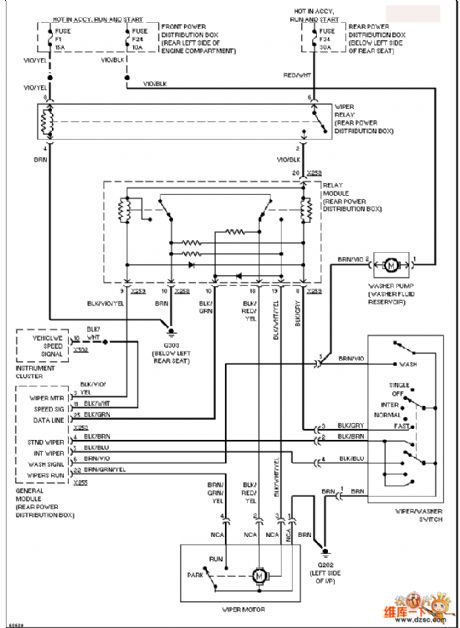 BMW wiper and washer circuit