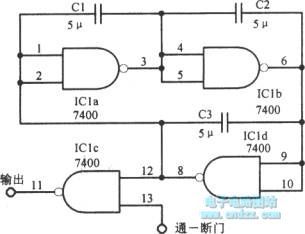 1000Hz Single-chip sawtooth wave circuit