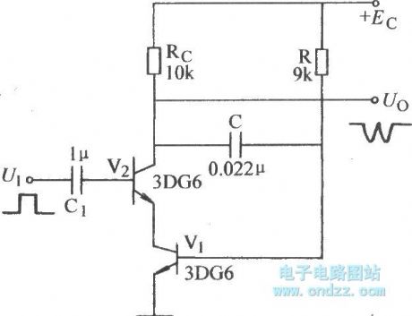 Capacitance negative feedback zigzag wave circuit (2)