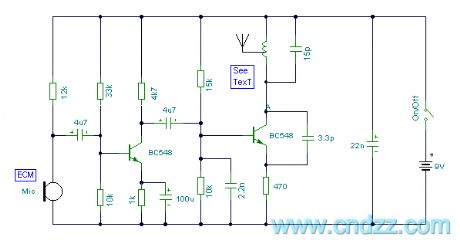 Simple FM emitter circuit diagram