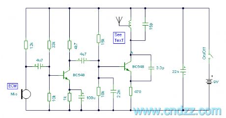 Simple FM emitter circuit diagram