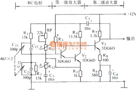 Composite pipe RC bridge oscillator