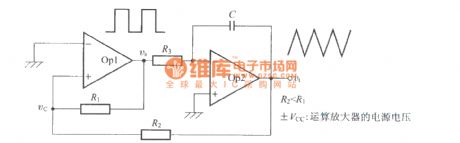 Square wave and triangular wave oscillator circuit