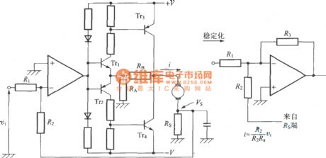 The current controlling circuit by discrete transistor