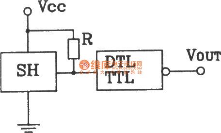 The connection output interface circuit between SH Hall switch and DTL, TTL