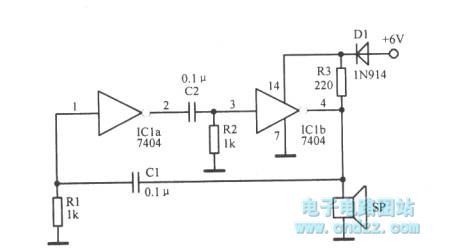 1850Hz digital integrated circuit oscillator