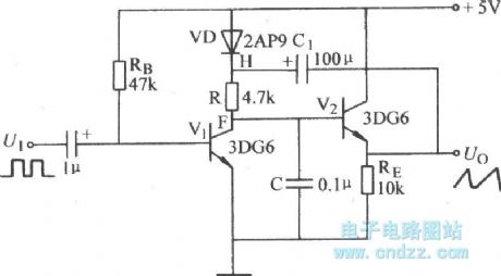 Bootstrap compensation sawtooth circuit