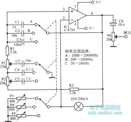 20 ~ 20000Hz oscillator circuit