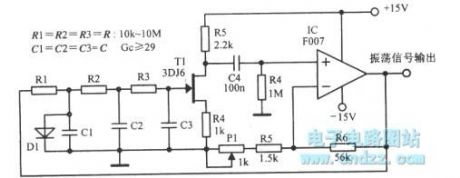 RC phaser oscillator with fixed amplitude