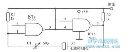 The 4.59MHz oscillator with TTL circuit