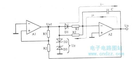 The sawtooth oscillator composed of integral circuit and comparator