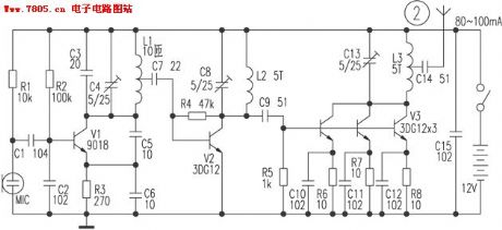 The whole FM transmitter circuit