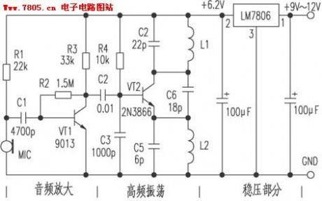 The whole FM transmitter circuit