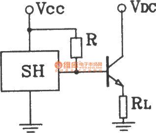 The interface circuit between SH  Hall switch and emitter output
