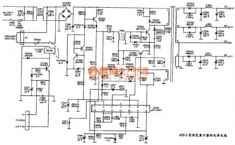 The power supply circuit diagram of AST-3 color display