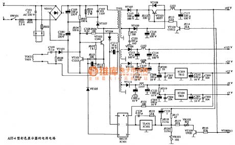 The power supply circuit diagram of AST-4 color display