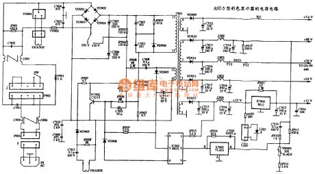 The power supply circuit diagram of AST-5 color display