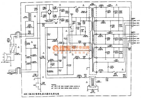 The power supply circuit diagram of AOC CM-312 color display