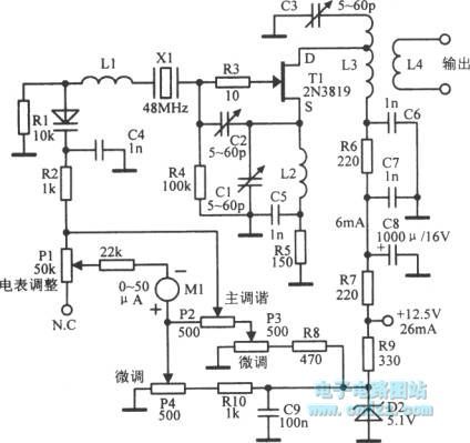 145MHz variable crystal oscillator with  200mW output