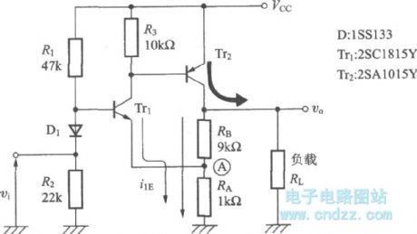 Non- reverses DC amplifier circuit using NPN and PNP