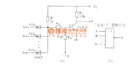 Diode - transistor NOR gate