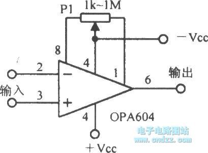 OPA604 FET input high-fidelity operational amplifier circuit
