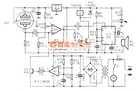 Automatic kitchen ventilator circuit